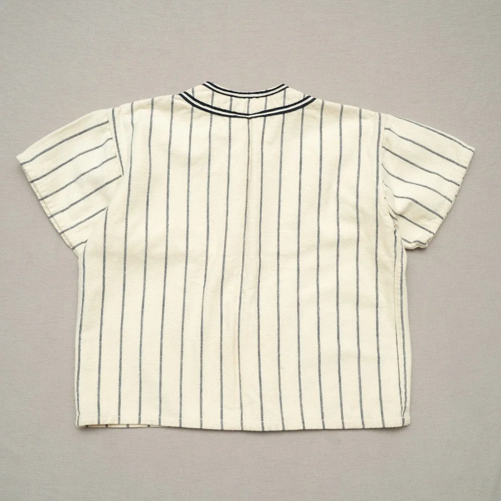 Vintage 40s 50s Empire NY Youth Baseball Uniform Pinstriped Cat Eye Buttons M